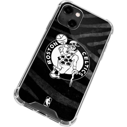NBA Boston Celtics Black Animal Print iPhone 14 Clear Case