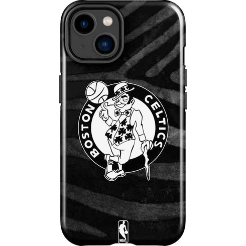 NBA Boston Celtics Black Animal Print iPhone 14 Plus Impact Case