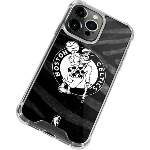 NBA Boston Celtics Black Animal Print iPhone 14 Pro Clear Case