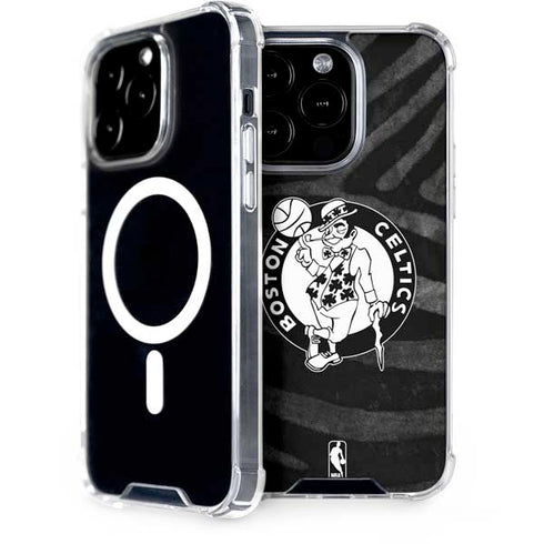 NBA Boston Celtics Black Animal Print iPhone 15 Pro MagSafe Case