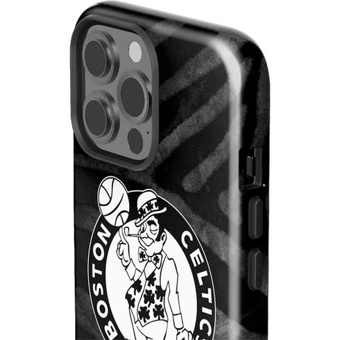 NBA Boston Celtics Black Animal Print iPhone 15 Pro Max Impact Case