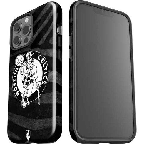 NBA Boston Celtics Black Animal Print iPhone 15 Pro Max Impact Case