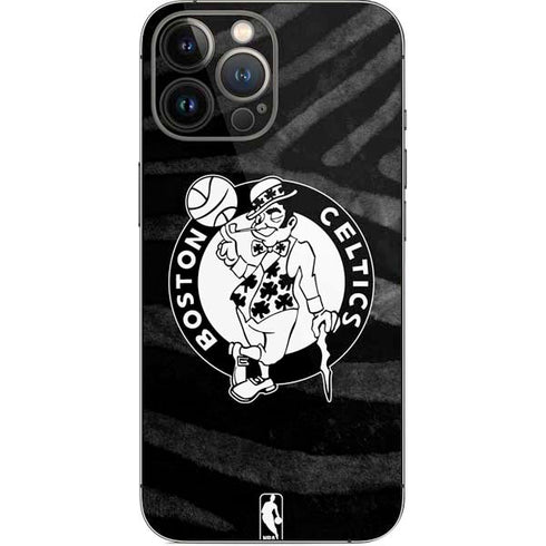 NBA Boston Celtics Black Animal Print iPhone 14 Pro Max Skin