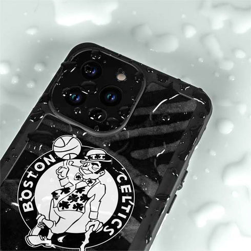 NBA Boston Celtics Black Animal Print iPhone 14 Pro Max Waterproof Case