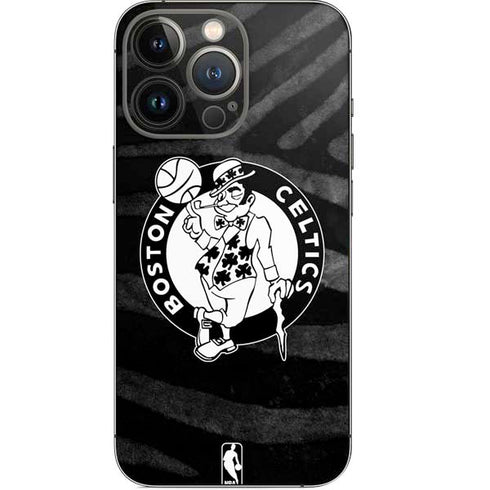 NBA Boston Celtics Black Animal Print iPhone 14 Pro Skin