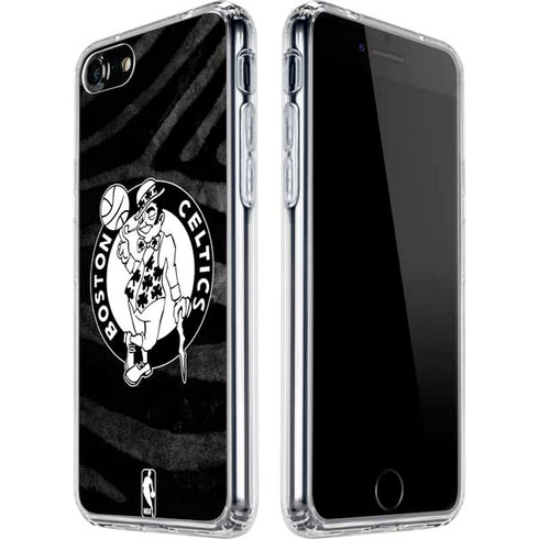 NBA Boston Celtics Black Animal Print iPhone SE (2nd & 3rd Gen) Clear Case