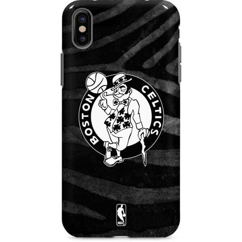 NBA Boston Celtics Black Animal Print iPhone X Pro Case