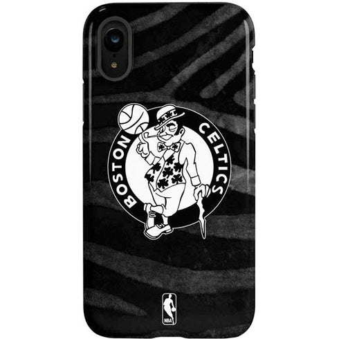NBA Boston Celtics Black Animal Print iPhone XR Pro Case