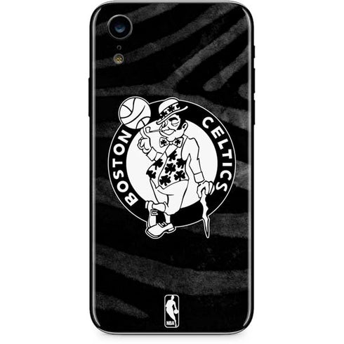 NBA Boston Celtics Black Animal Print iPhone XR Skin