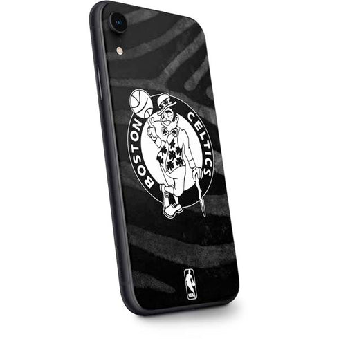 NBA Boston Celtics Black Animal Print iPhone XR Skin