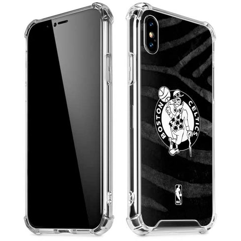 NBA Boston Celtics Black Animal Print iPhone XS Max Clear Case