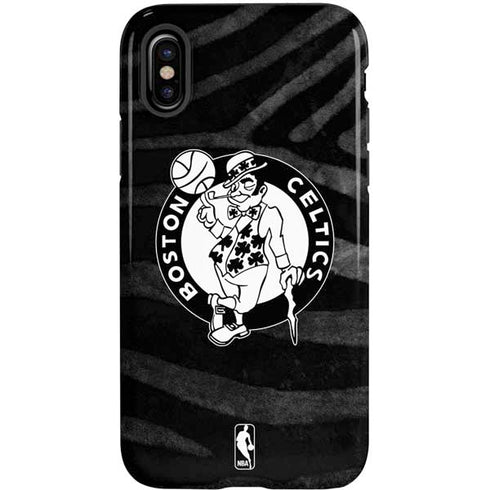 NBA Boston Celtics Black Animal Print iPhone XS Pro Case
