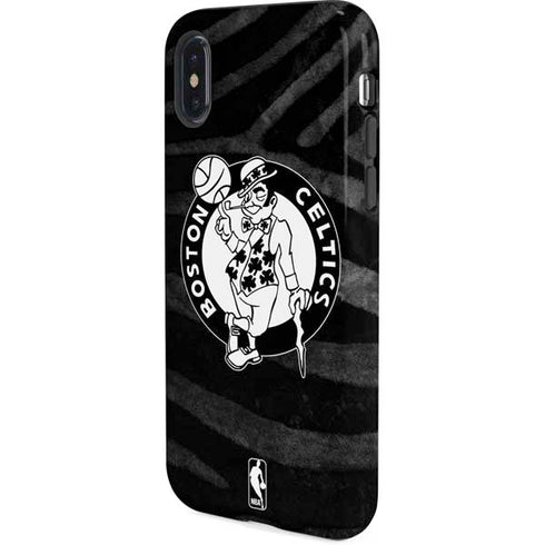 NBA Boston Celtics Black Animal Print iPhone XS Pro Case