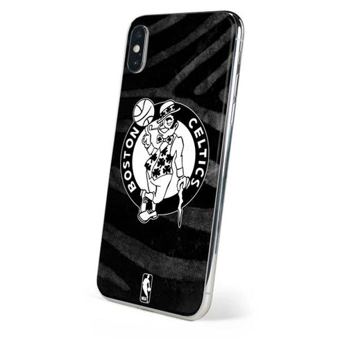 NBA Boston Celtics Black Animal Print iPhone XS Skin