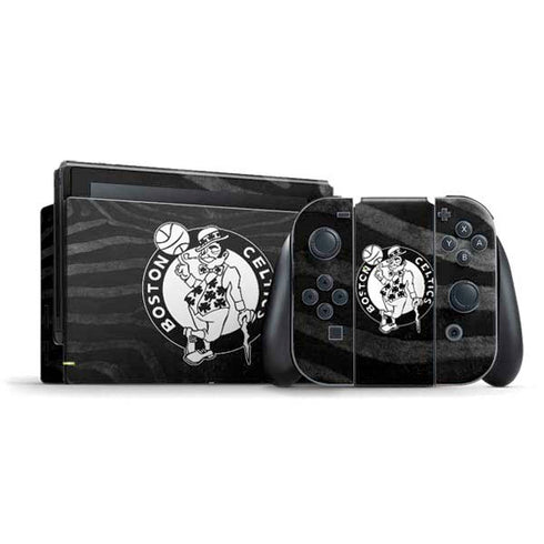 NBA Boston Celtics Black Animal Print Nintendo Switch Bundle Skin