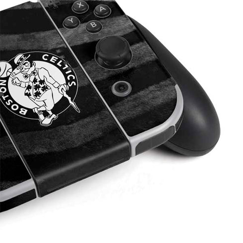NBA Boston Celtics Black Animal Print Nintendo Switch OLED (2021) Skin