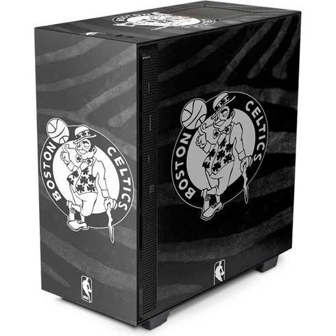 NBA Boston Celtics Black Animal Print NZXT H510 Compact ATX Mid-Tower Case Skin