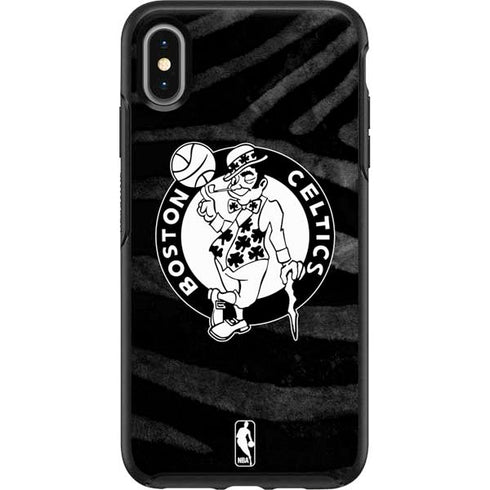 NBA Boston Celtics Black Animal Print Otterbox Symmetry iPhone Skin