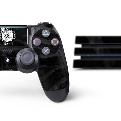 NBA Boston Celtics Black Animal Print PS4 Pro Bundle Skin