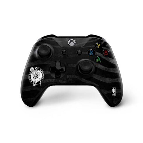 NBA Boston Celtics Black Animal Print Xbox One X Controller Skin