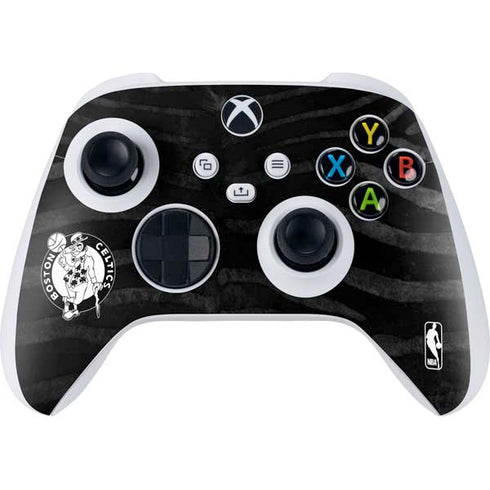 NBA Boston Celtics Black Animal Print Xbox Series S Controller Skin