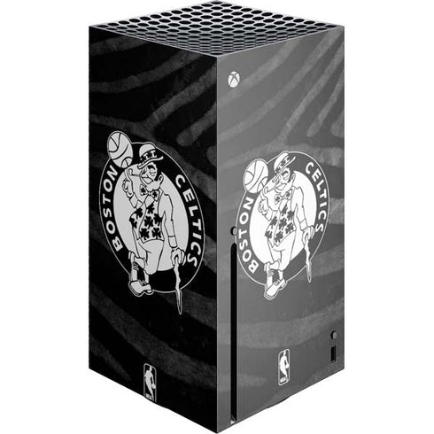 NBA Boston Celtics Black Animal Print Xbox Series X Console Skin