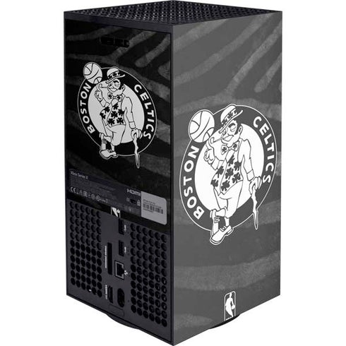 NBA Boston Celtics Black Animal Print Xbox Series X Console Skin