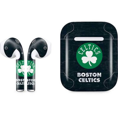 NBA Boston Celtics Black Secondary Logo Apple AirPods Skin