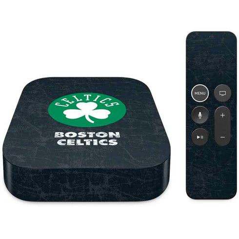 NBA Boston Celtics Black Secondary Logo Apple TV Skin