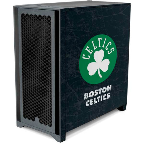 NBA Boston Celtics Black Secondary Logo Corsair 4000D Tempered Glass Mid-Tower ATX Case Skin