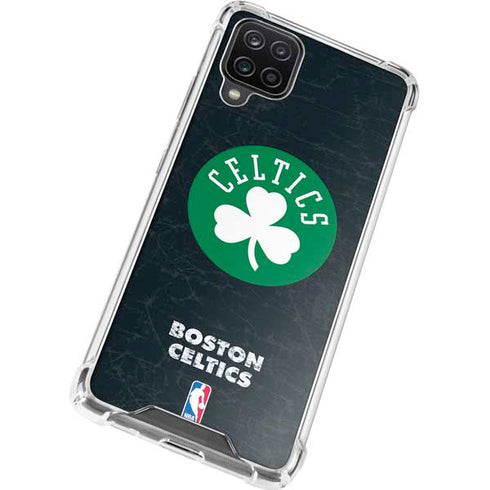 NBA Boston Celtics Black Secondary Logo Galaxy A12 Clear Case