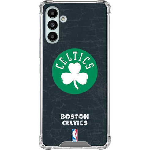 NBA Boston Celtics Black Secondary Logo Galaxy A13 5G Clear Case