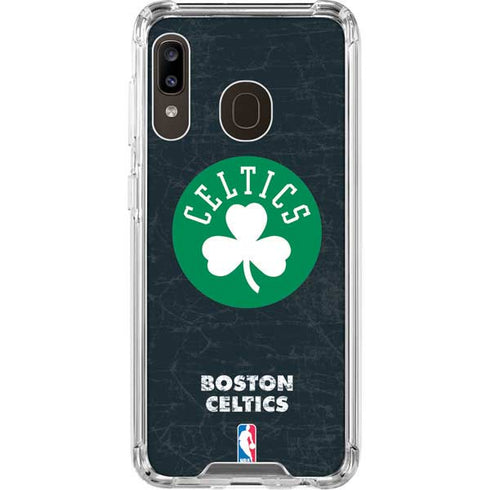 NBA Boston Celtics Black Secondary Logo Galaxy A30 Clear Case