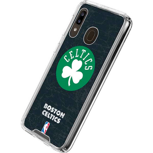 NBA Boston Celtics Black Secondary Logo Galaxy A30 Clear Case