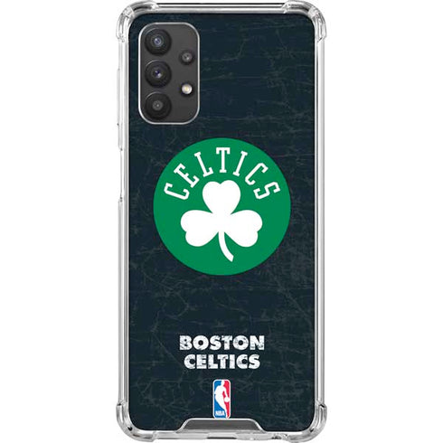 NBA Boston Celtics Black Secondary Logo Galaxy A32 5G Clear Case