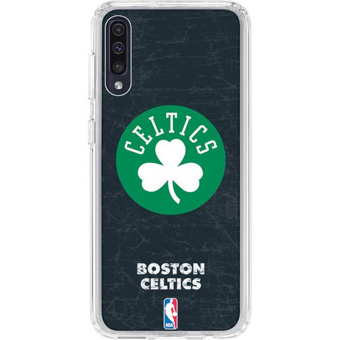 NBA Boston Celtics Black Secondary Logo Galaxy A50 Clear Case