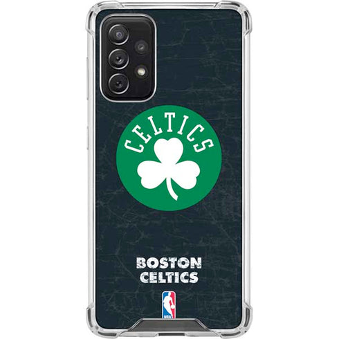 NBA Boston Celtics Black Secondary Logo Galaxy A72 5G Clear Case