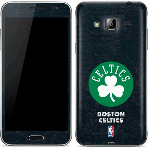 NBA Boston Celtics Black Secondary Logo Galaxy J3 Skin