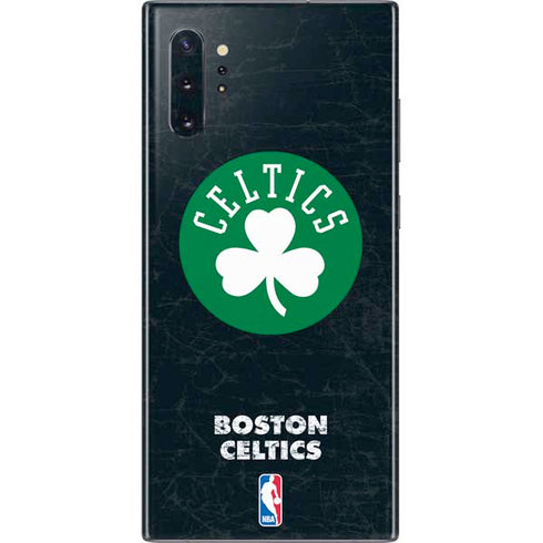 NBA Boston Celtics Black Secondary Logo Galaxy Note 10 Plus Skin