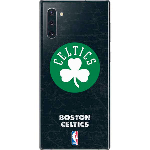 NBA Boston Celtics Black Secondary Logo Galaxy Note 10 Skin