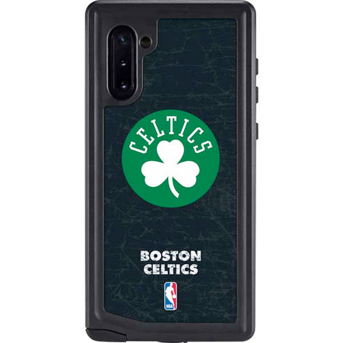 NBA Boston Celtics Black Secondary Logo Galaxy Note 10 Waterproof Case