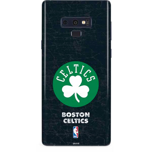 NBA Boston Celtics Black Secondary Logo Galaxy Note 9 Skin