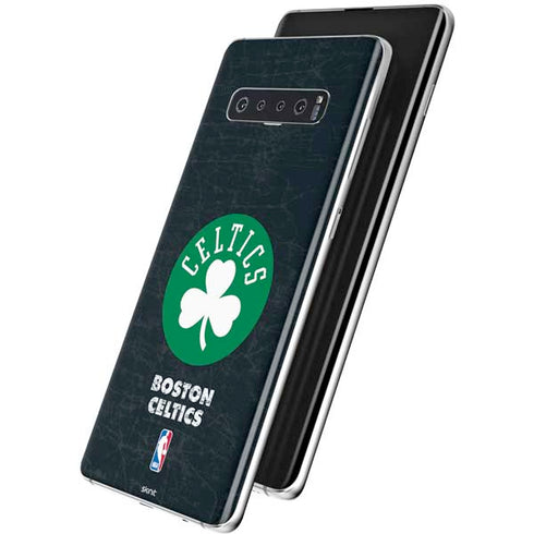 NBA Boston Celtics Black Secondary Logo Galaxy S10 Plus Skin