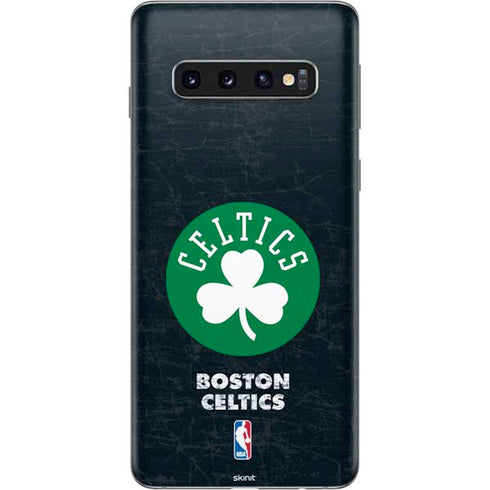 NBA Boston Celtics Black Secondary Logo Galaxy S10 Skin