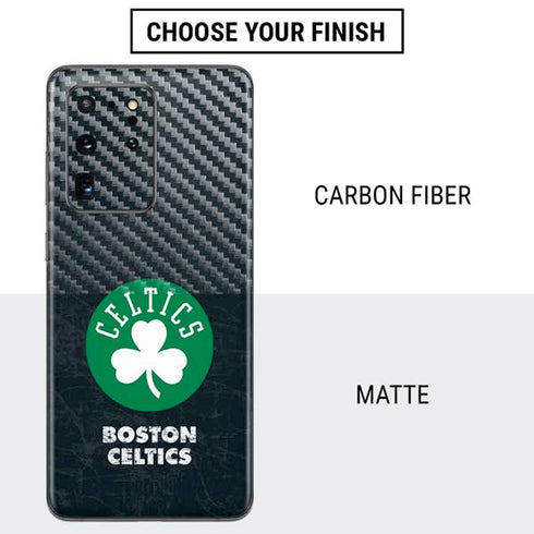 NBA Boston Celtics Black Secondary Logo Galaxy S20 Ultra 5G Skin
