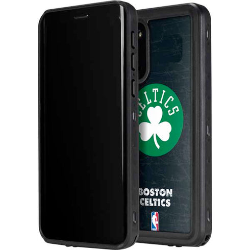 NBA Boston Celtics Black Secondary Logo Galaxy S20 Waterproof Case