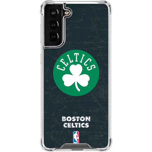 NBA Boston Celtics Black Secondary Logo Galaxy S21 FE Clear Case