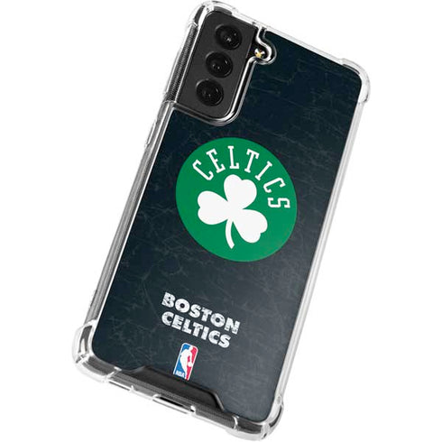 NBA Boston Celtics Black Secondary Logo Galaxy S21 FE Clear Case