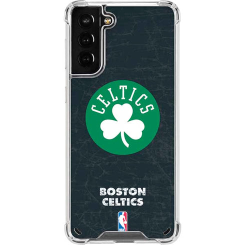 NBA Boston Celtics Black Secondary Logo Galaxy S21 Plus 5G Clear Case