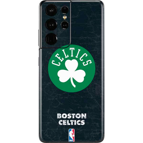 NBA Boston Celtics Black Secondary Logo Galaxy S21 Ultra 5G Skin